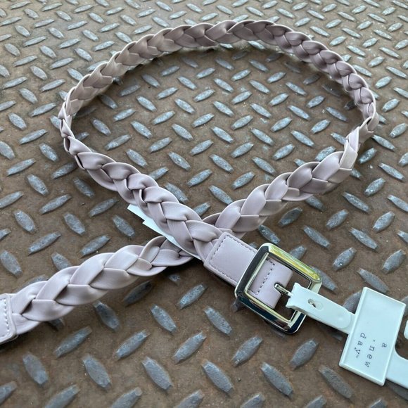 A New day Women Belt Pink Faux Leather Braided Waistband Size S - Picture 3 of 10